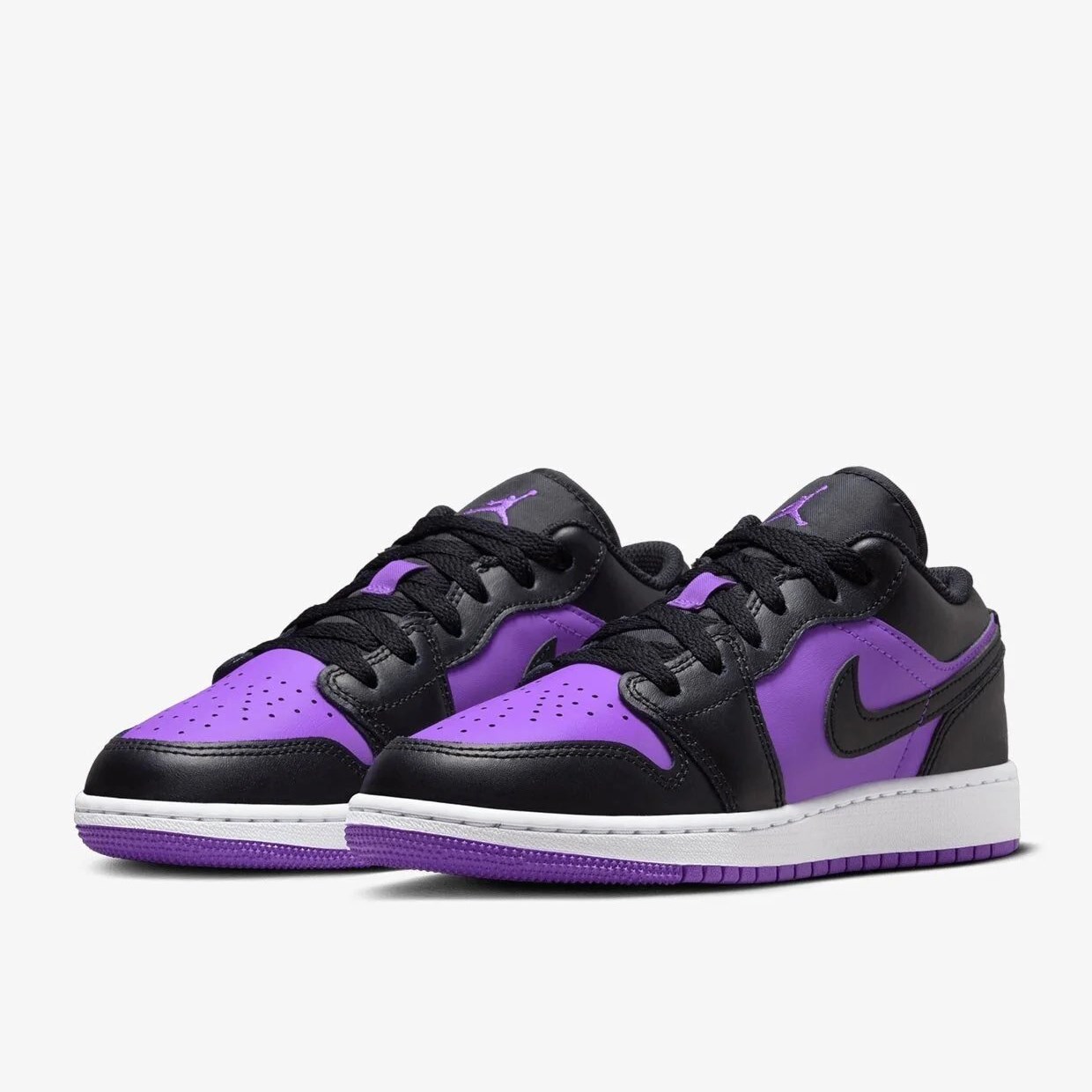 Nike Air Jordan 1 Retro Low Top Court Erkek Spor Ayakkabı Purple - Black - White