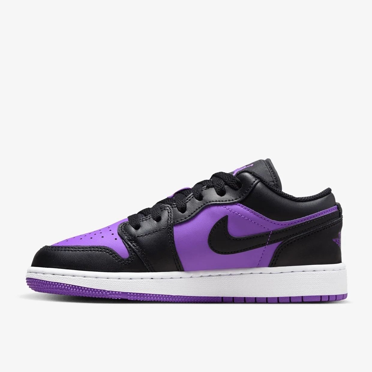 Nike Air Jordan 1 Retro Low Top Court Erkek Spor Ayakkabı Purple - Black - White