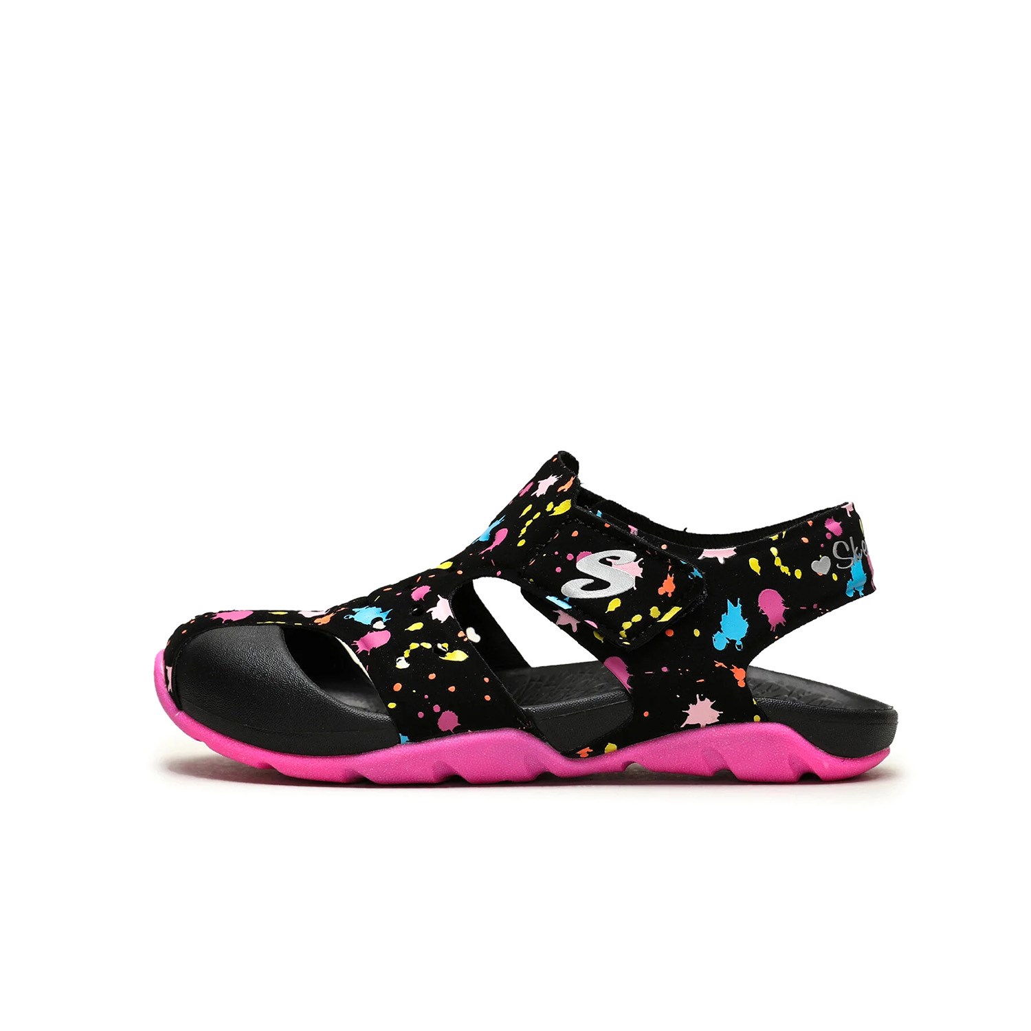 Skechers Side Wave Kız Çoçuk Sandalet Ayakkabı Siyah / Pembe