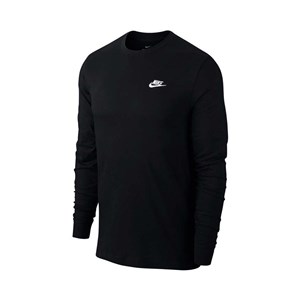 Nike M Nsw Club Tee  Long Sleeve Erkek Sweatshirt Black - White